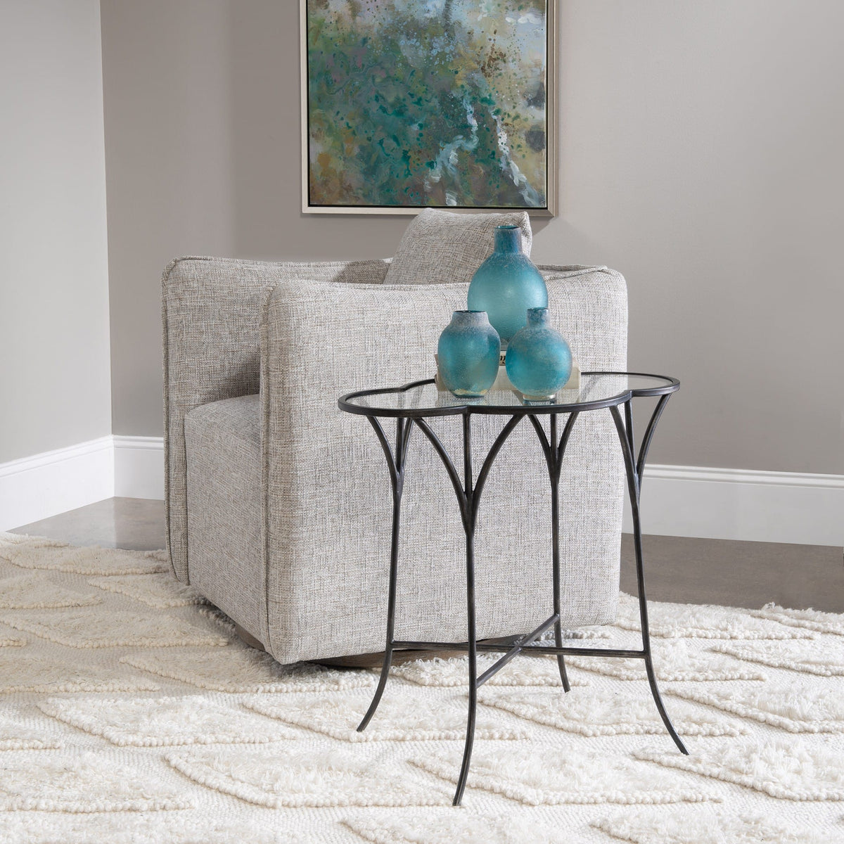 Uttermost Living Adhira Glass Accent Table House of Isabella UK