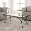 Uttermost Living Alayna Black Metal & Glass Coffee Table House of Isabella UK