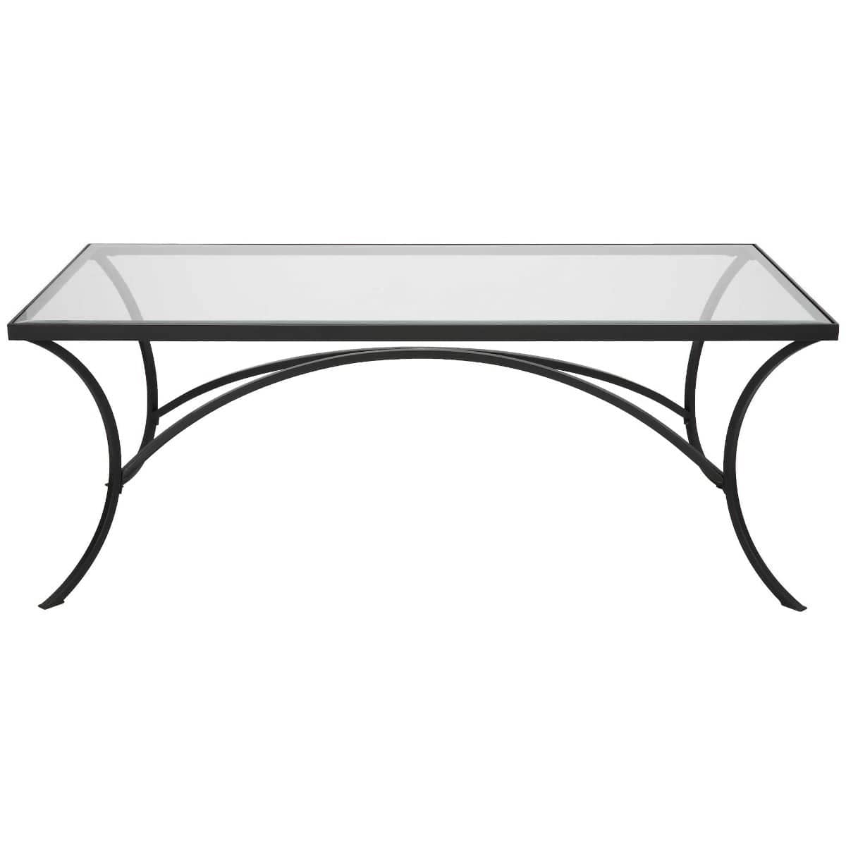 Uttermost Living Alayna Black Metal & Glass Coffee Table House of Isabella UK