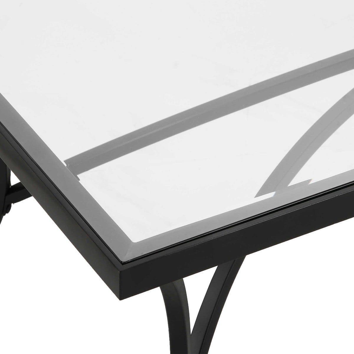 Uttermost Living Alayna Black Metal & Glass Coffee Table House of Isabella UK