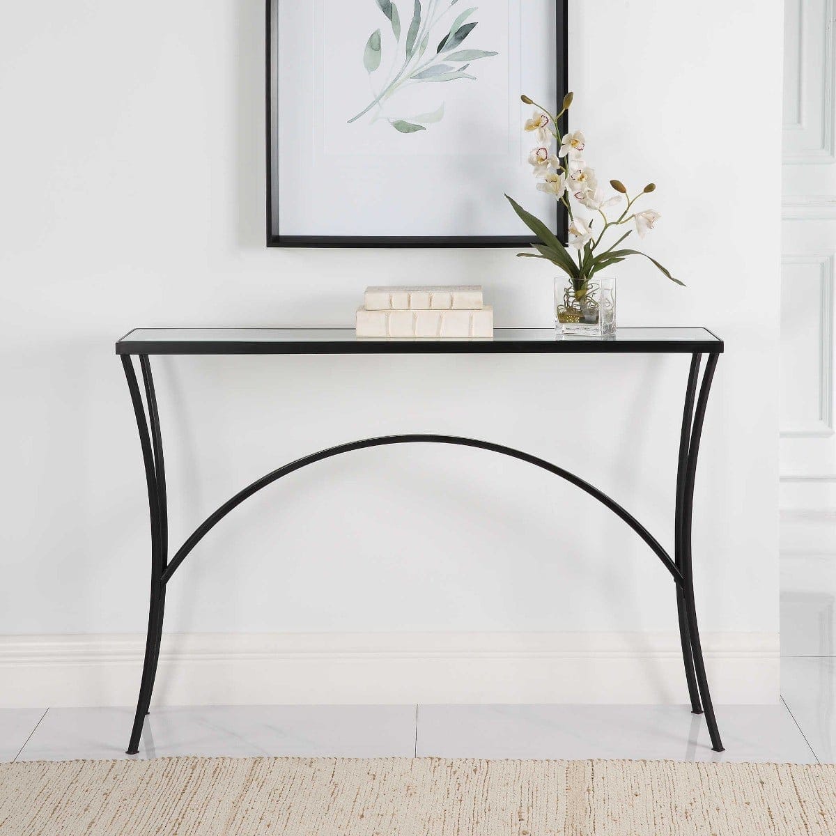 Uttermost Living Alayna Console Table in Black Metal House of Isabella UK
