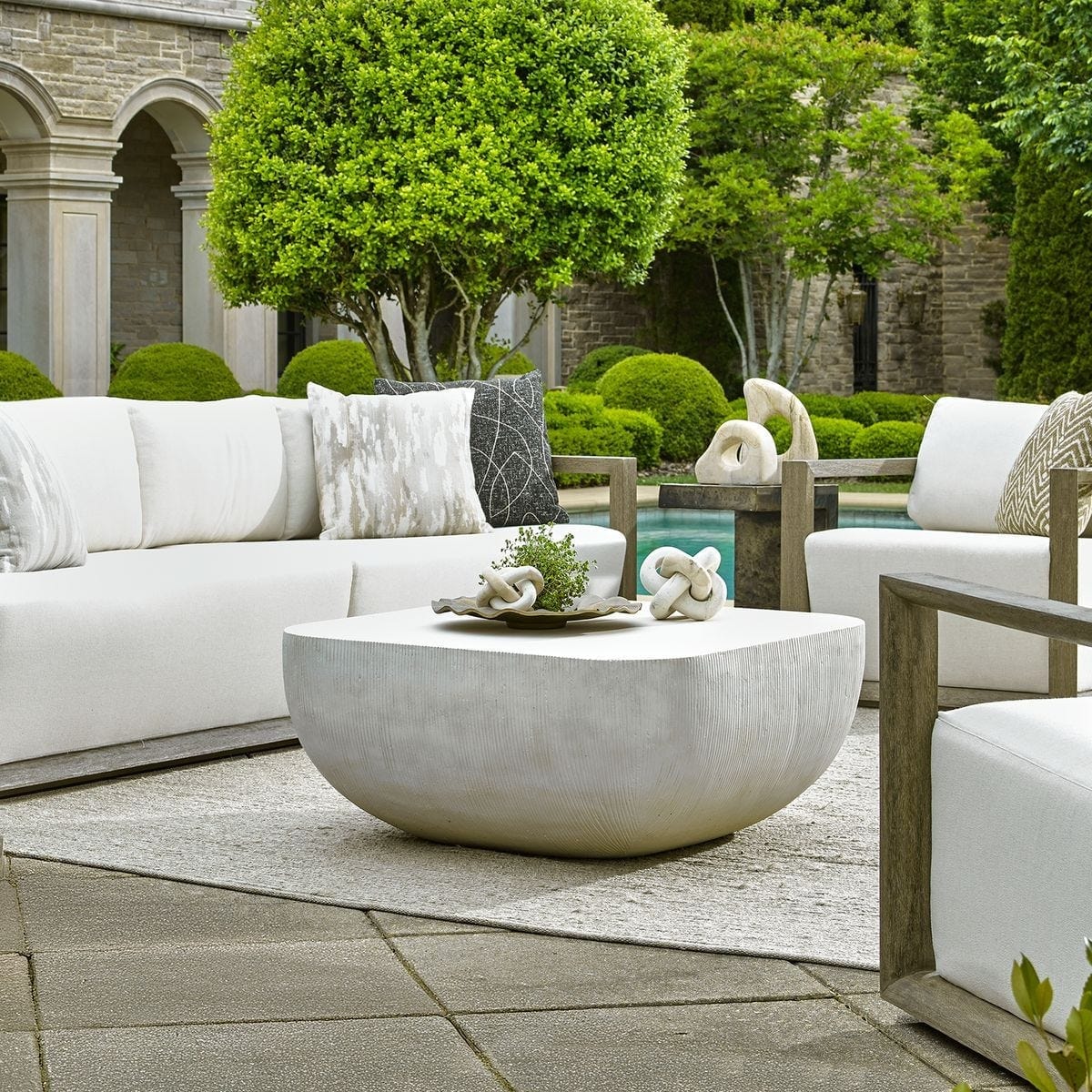 Uttermost Living Alma Concrete Indoor/Outdoor Coffee Table House of Isabella UK