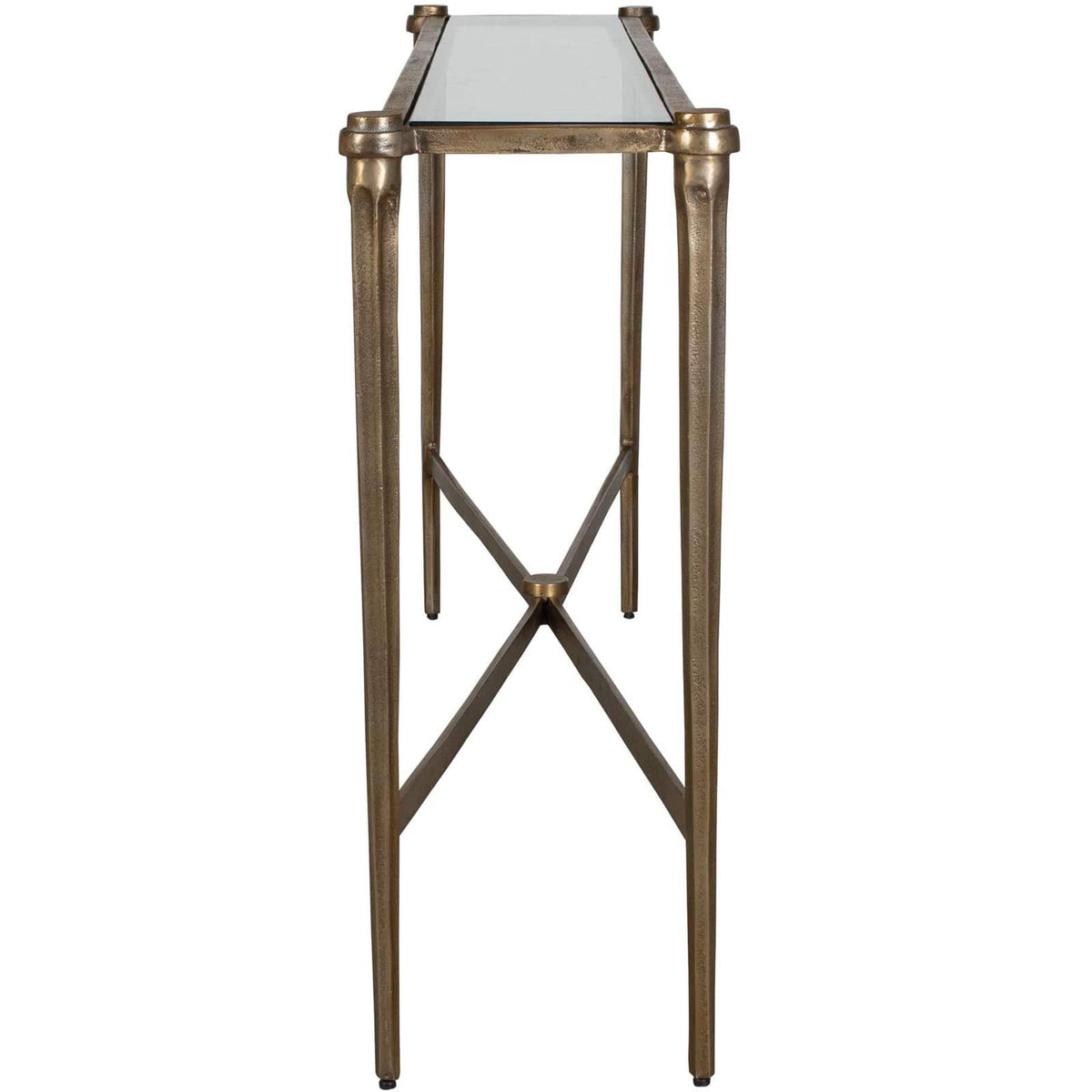 Uttermost Living Amara Console Table in Antique Brass House of Isabella UK