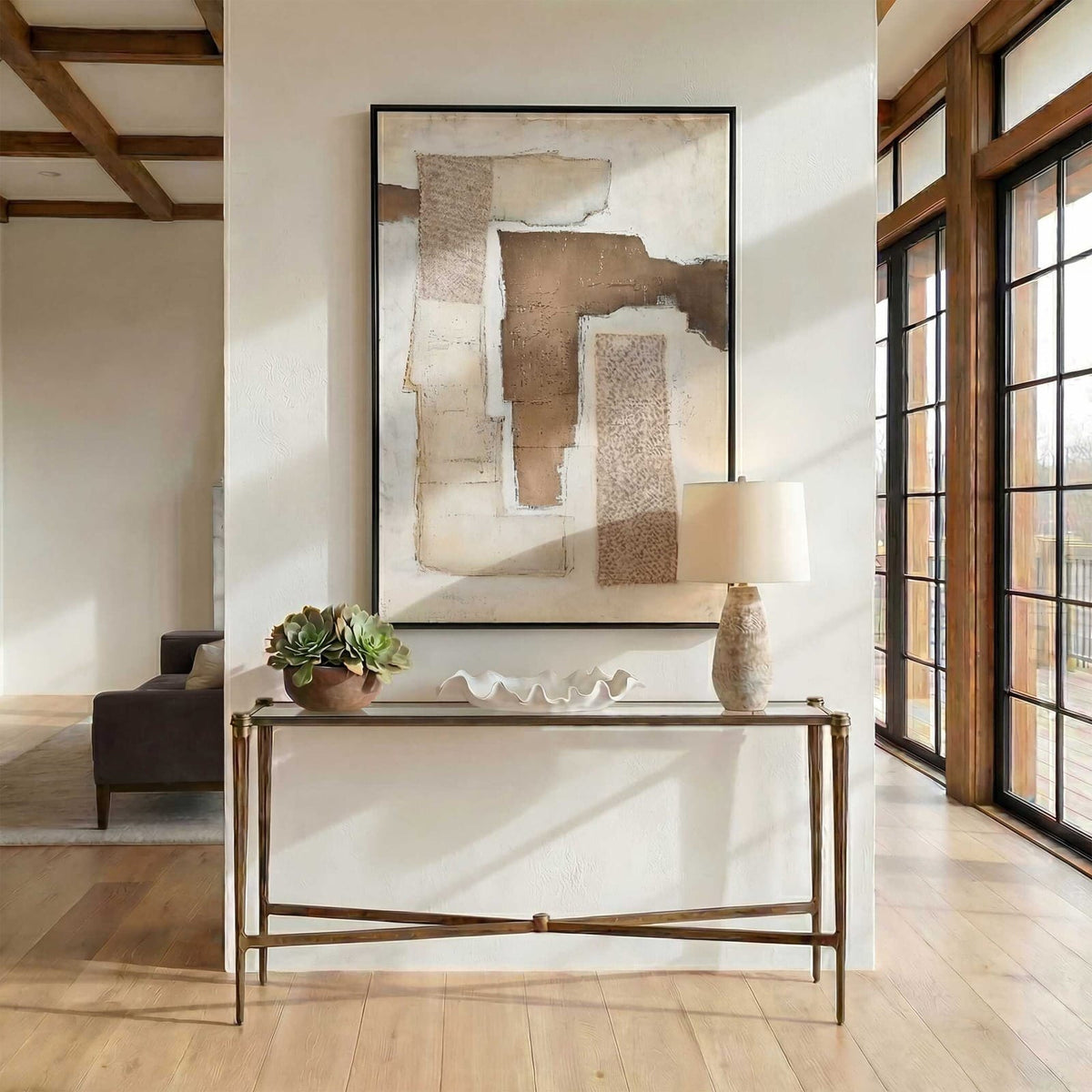 Uttermost Living Amara Console Table in Antique Brass House of Isabella UK