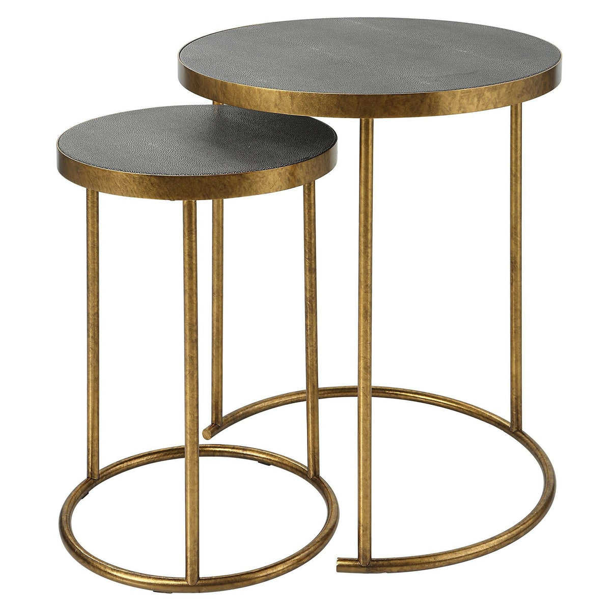 Aragon Brass Nesting Tables, S/2.