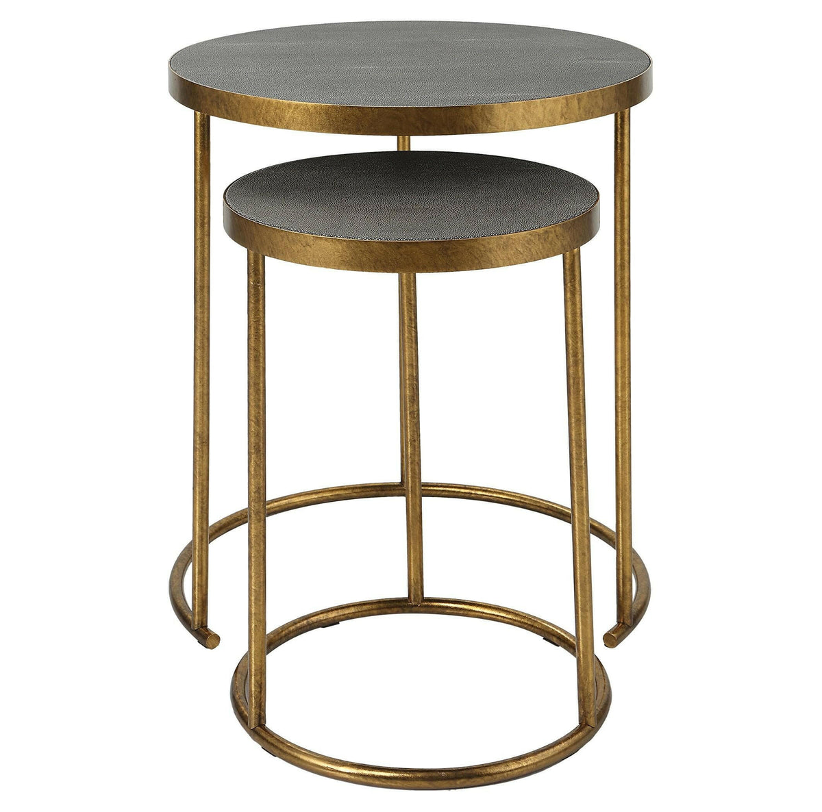 Aragon Brass Nesting Tables, S/2.