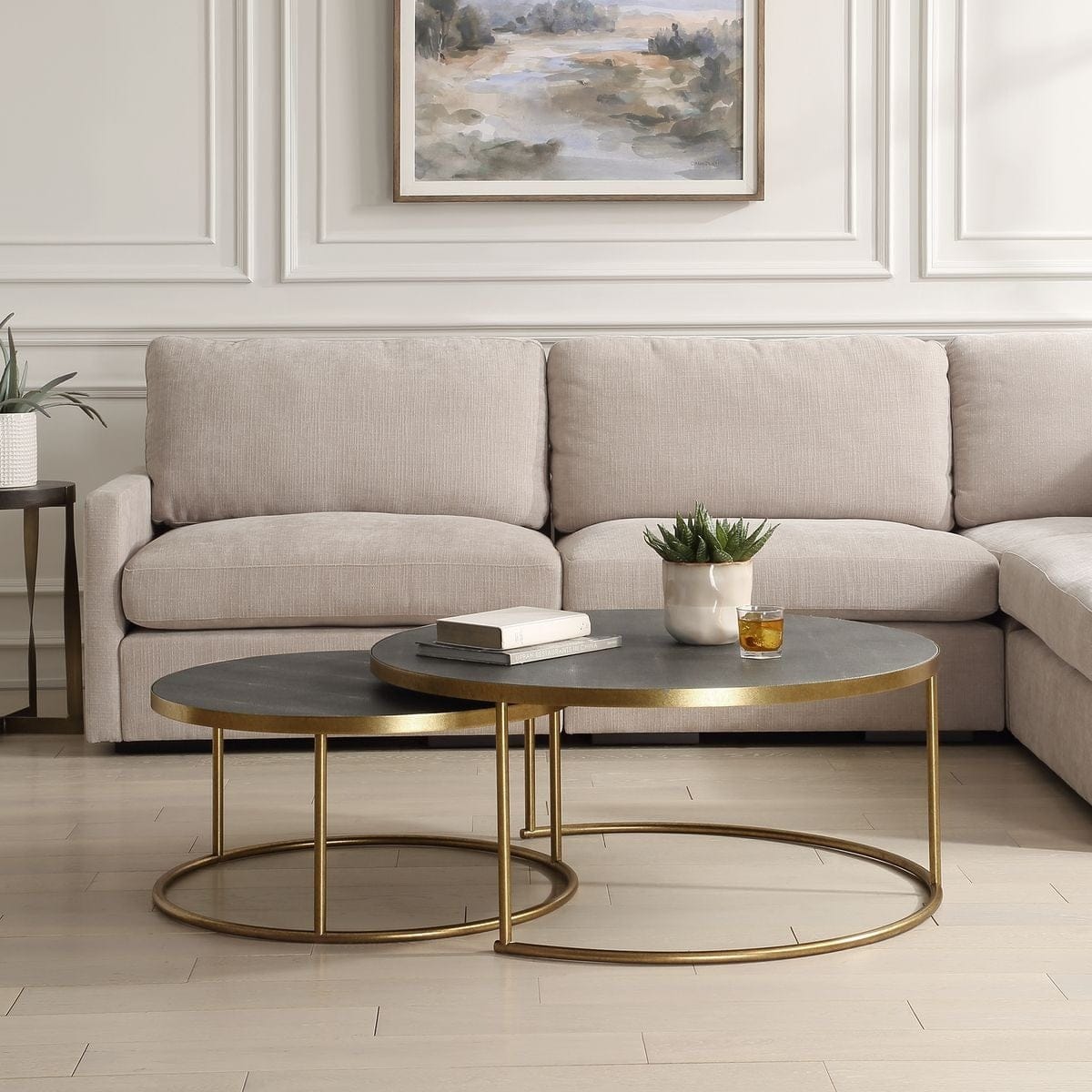 Uttermost Living Aragon Nesting Coffee Tables in Grey Set of 2 House of Isabella UK