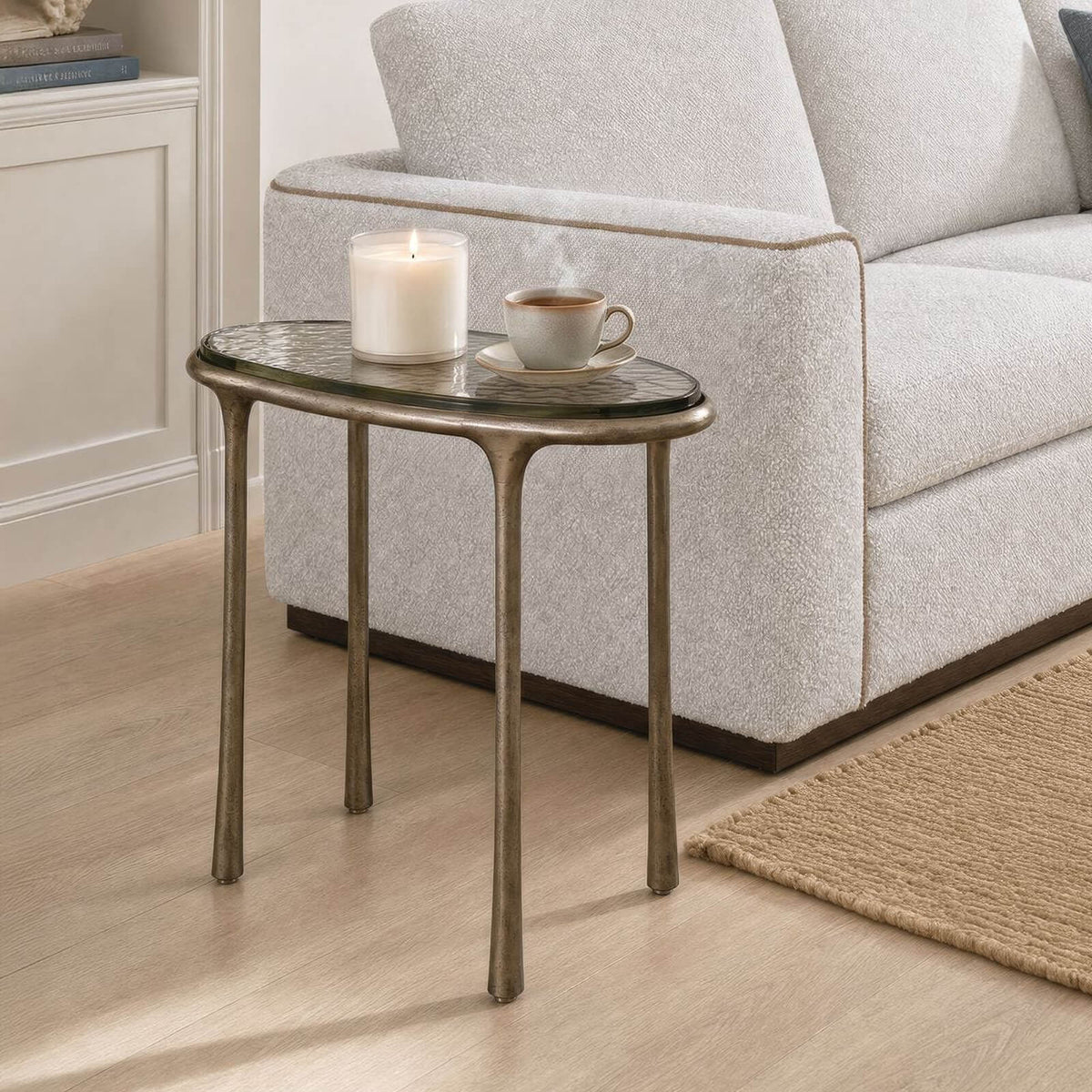 Uttermost Living Ata Oval Side Table in Brass House of Isabella UK