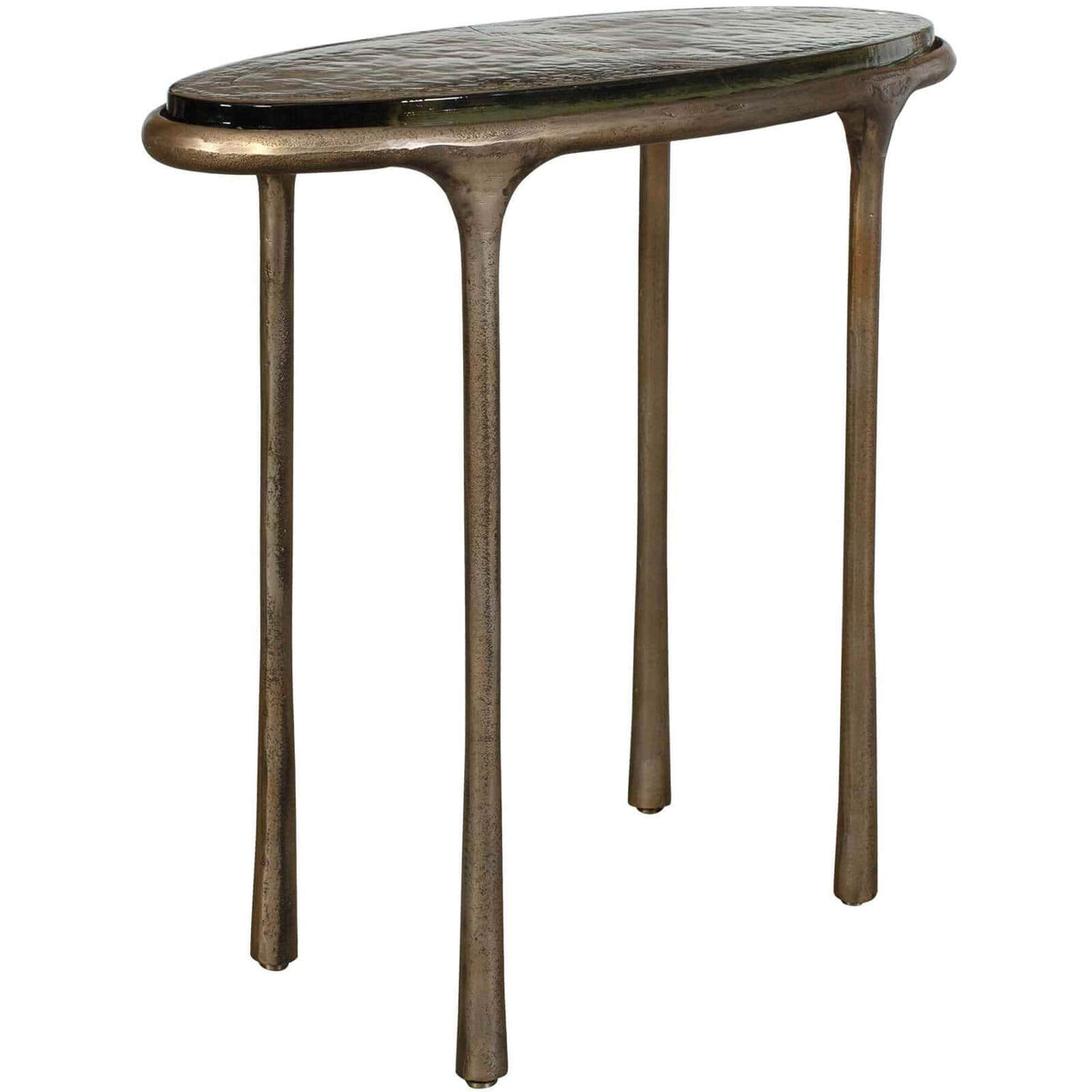 Uttermost Living Ata Oval Side Table in Brass House of Isabella UK