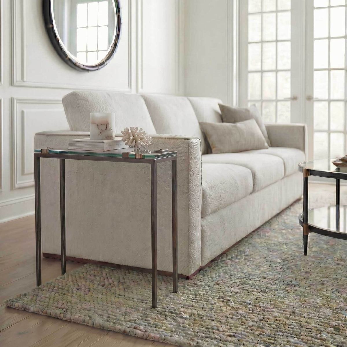 Uttermost Living Averona Glass Top Side Table House of Isabella UK
