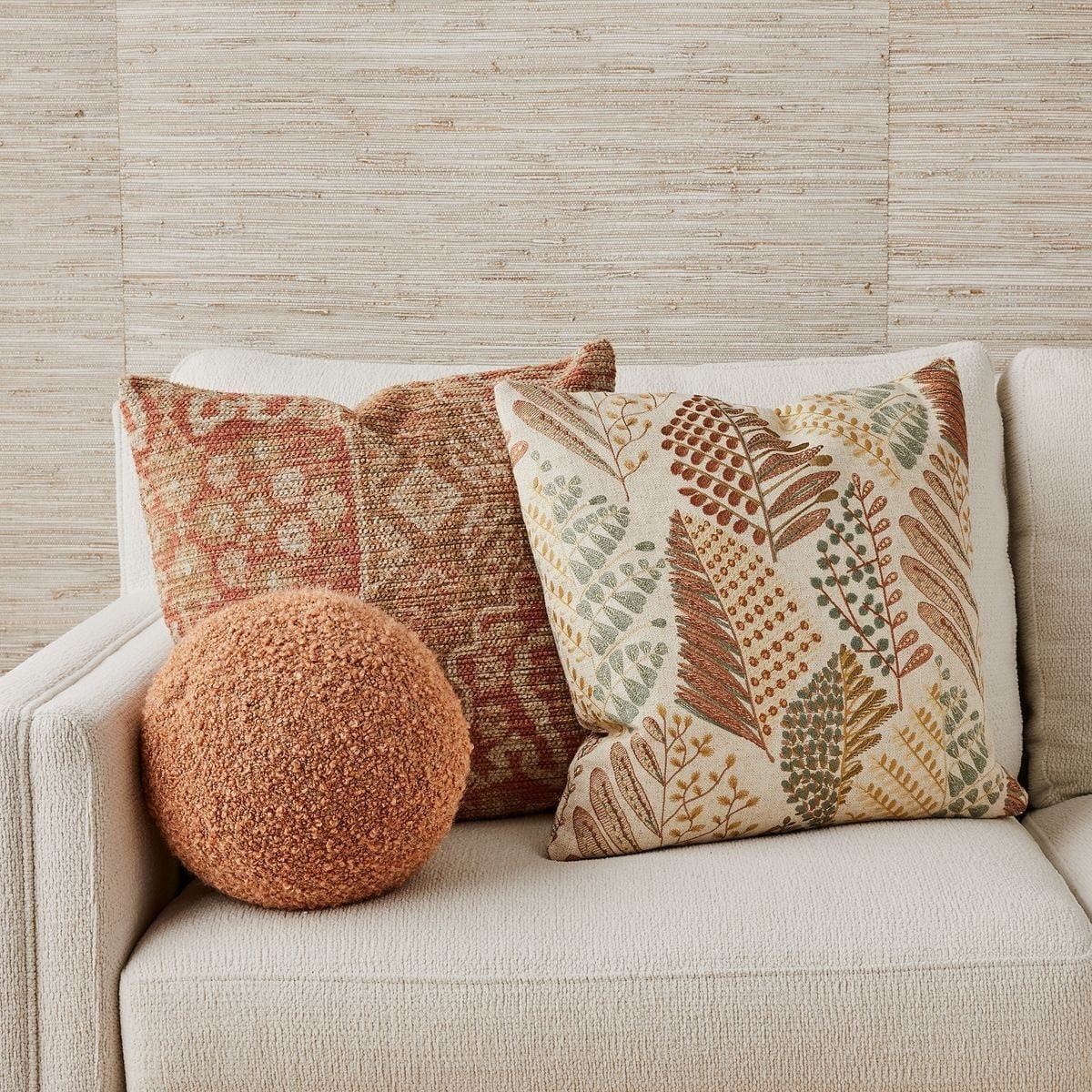 Uttermost Living Ball Bearing Cushion in Bumpy Ride Apricot House of Isabella UK