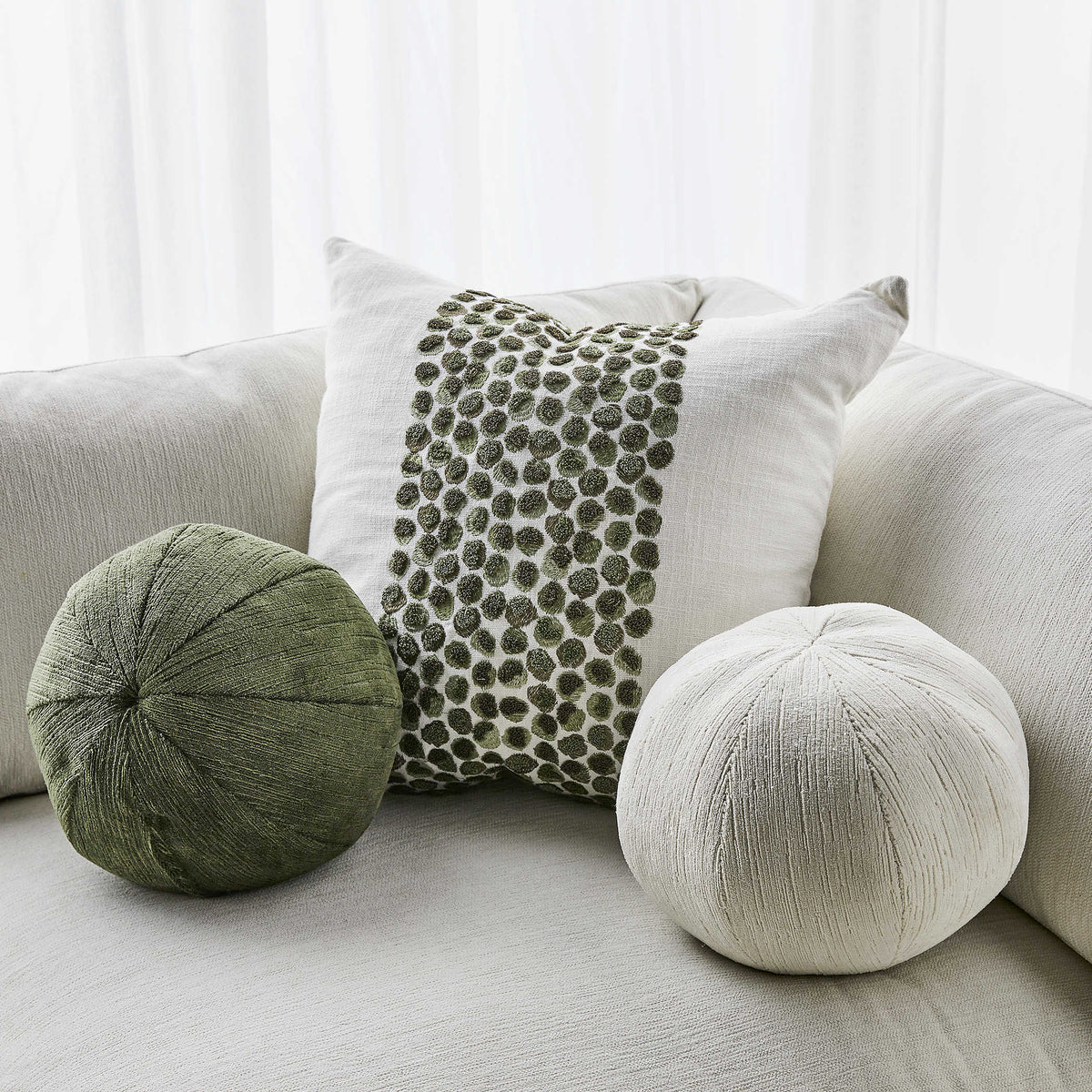 Uttermost Living Ball Bearing Cushion - Martini Olive House of Isabella UK