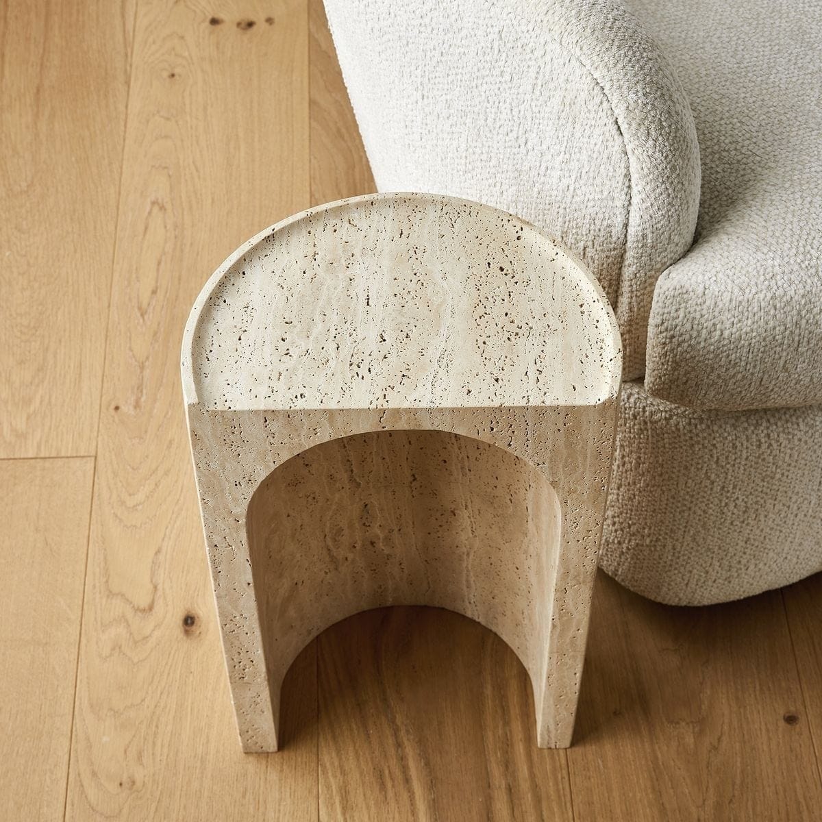 Uttermost Living Basilica Accent Table in Beige Travertine House of Isabella UK