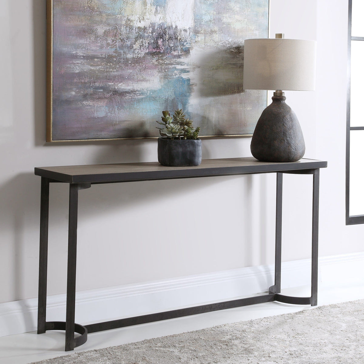 Uttermost Living Basuto Steel Console Table House of Isabella UK