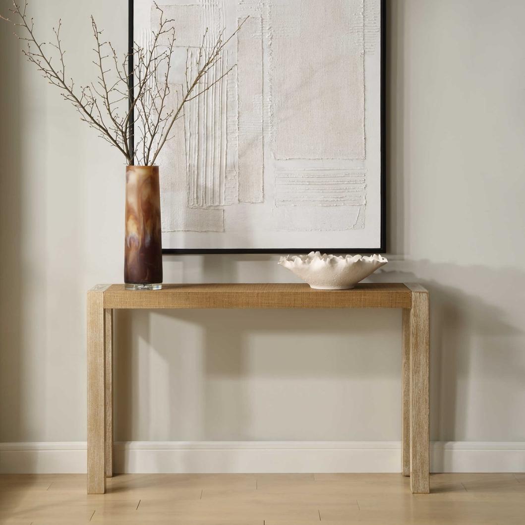Uttermost Living Bentley Grasscloth Console Table House of Isabella UK