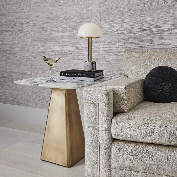 Black Label Equilateral Side Table Marble/brass.