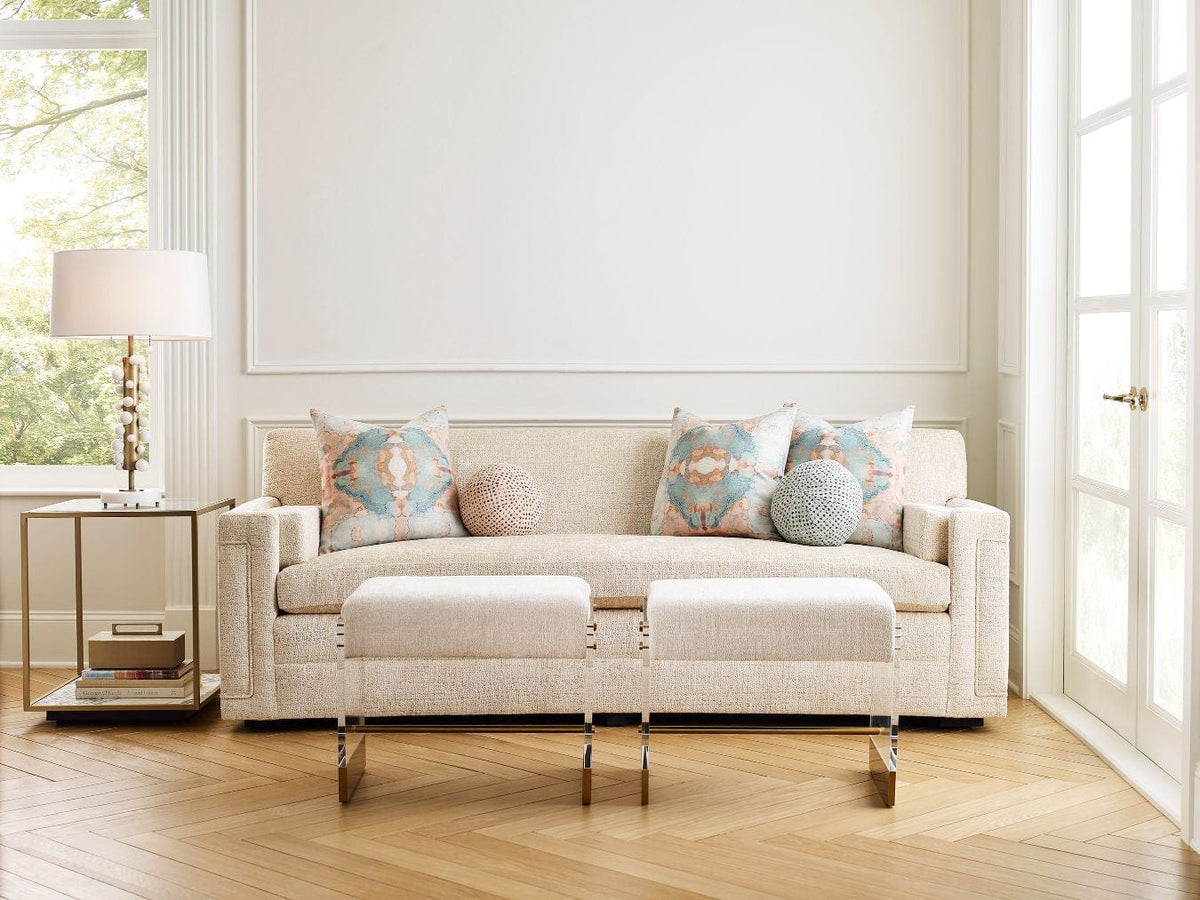 Black Label Floating Plane End Table - Marble/brass.