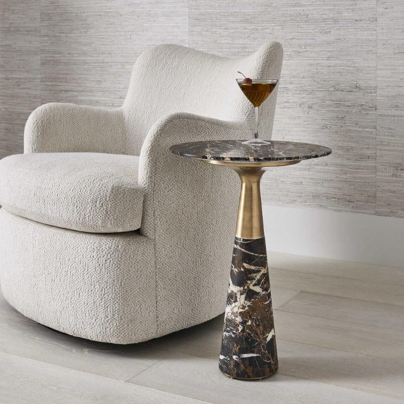 Black Label Pier Accent Table - Marble.