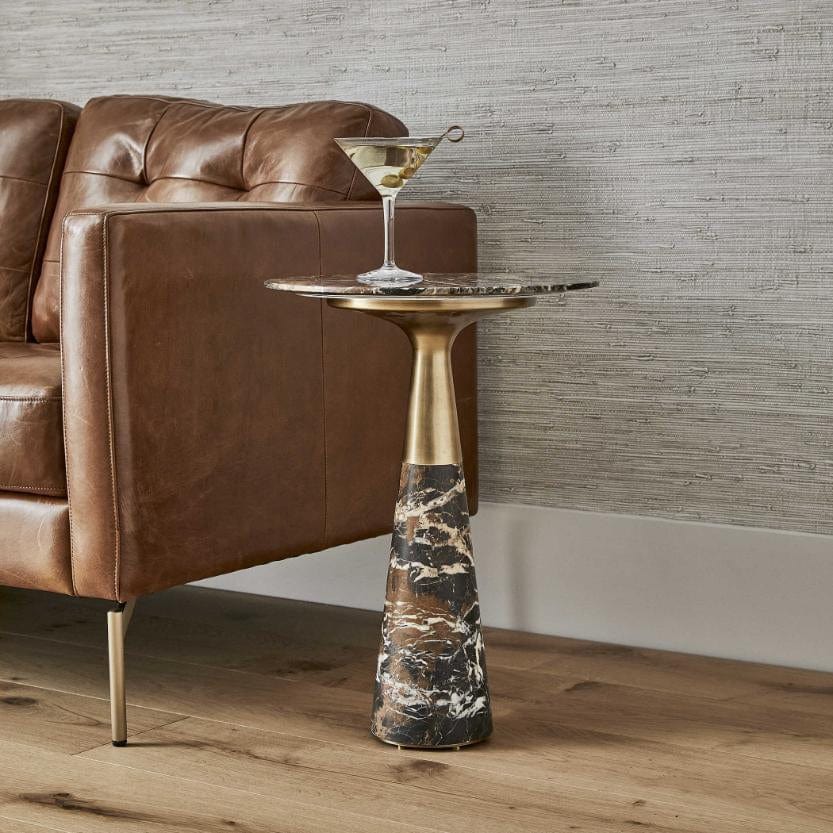 Black Label Pier Accent Table - Marble.