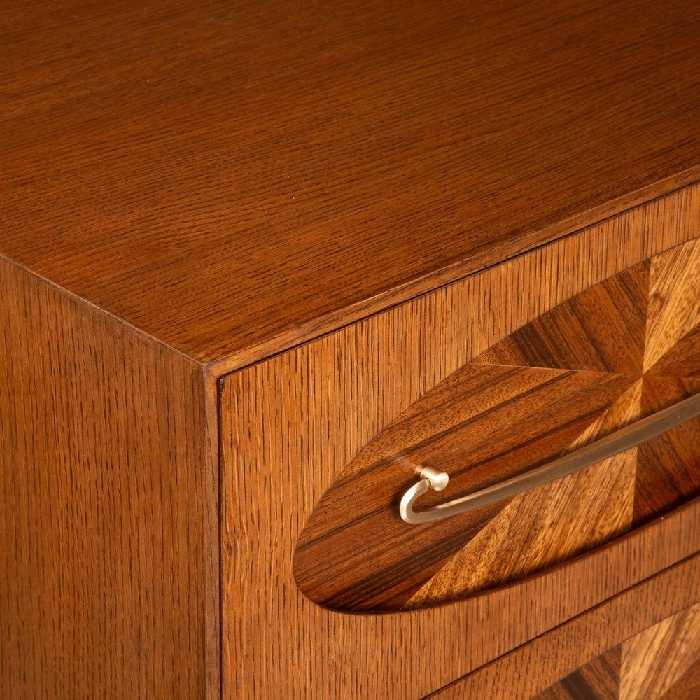 Black Label Tiger Eye 6 Drawer 1 Door Chest.