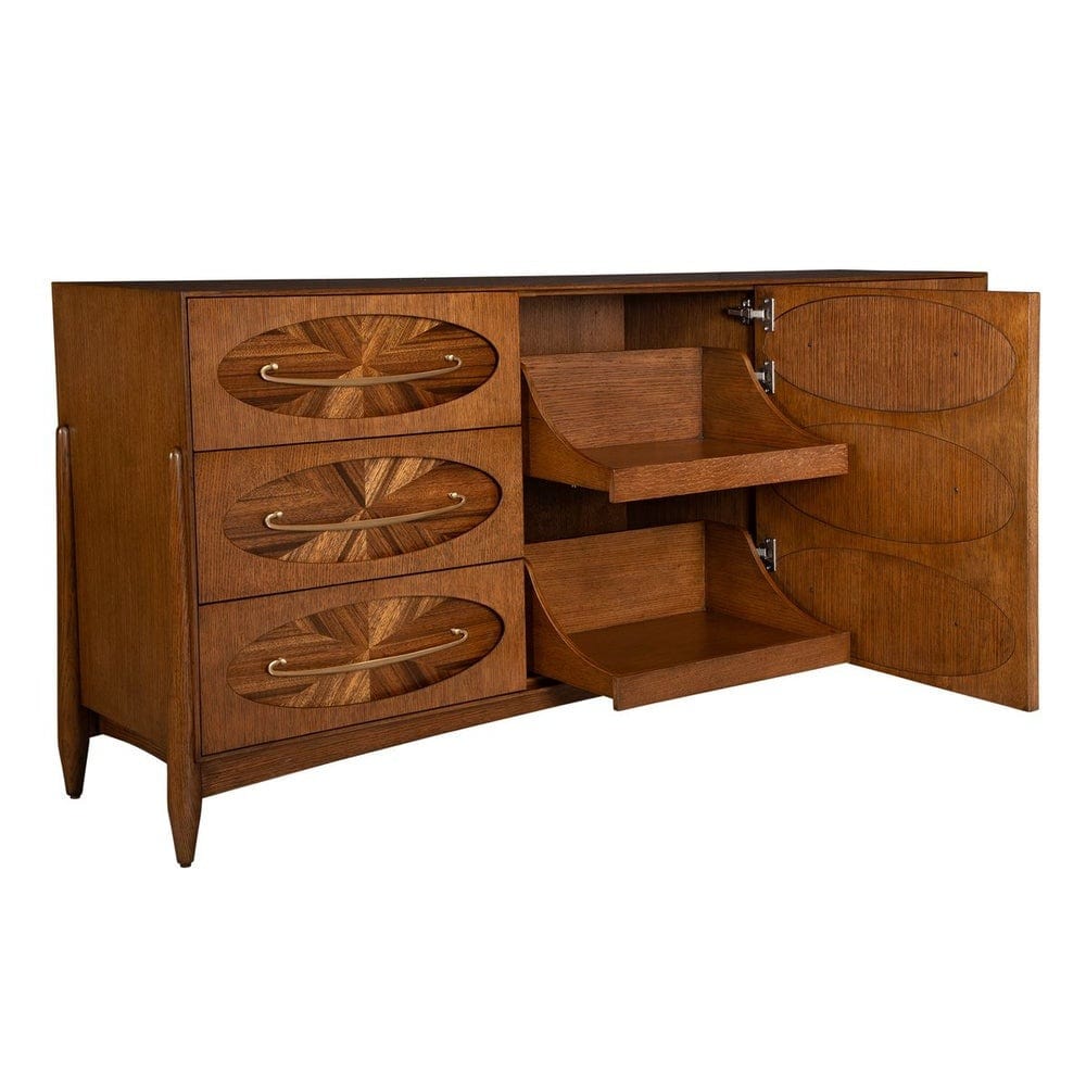 Black Label Tiger Eye 6 Drawer 1 Door Chest.