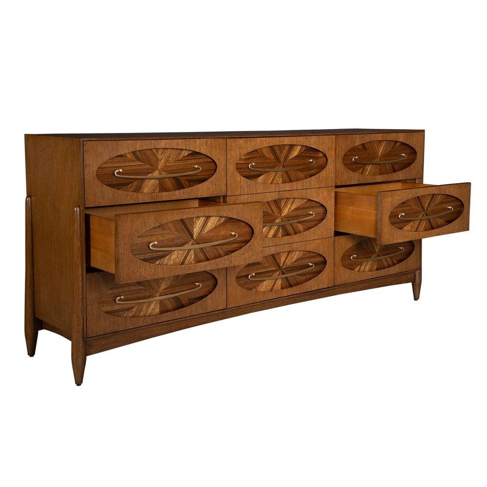 Black Label Tiger Eye 6 Drawer 1 Door Chest.