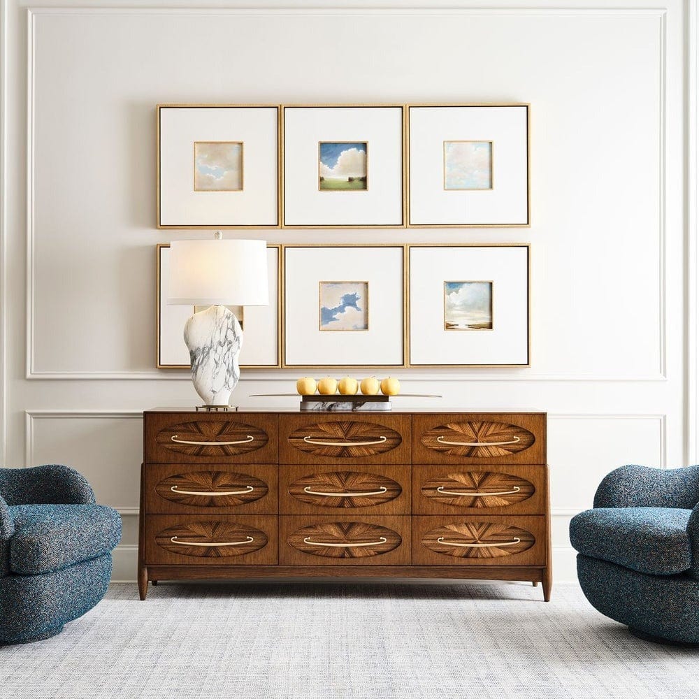 Black Label Tiger Eye 6 Drawer 1 Door Chest.