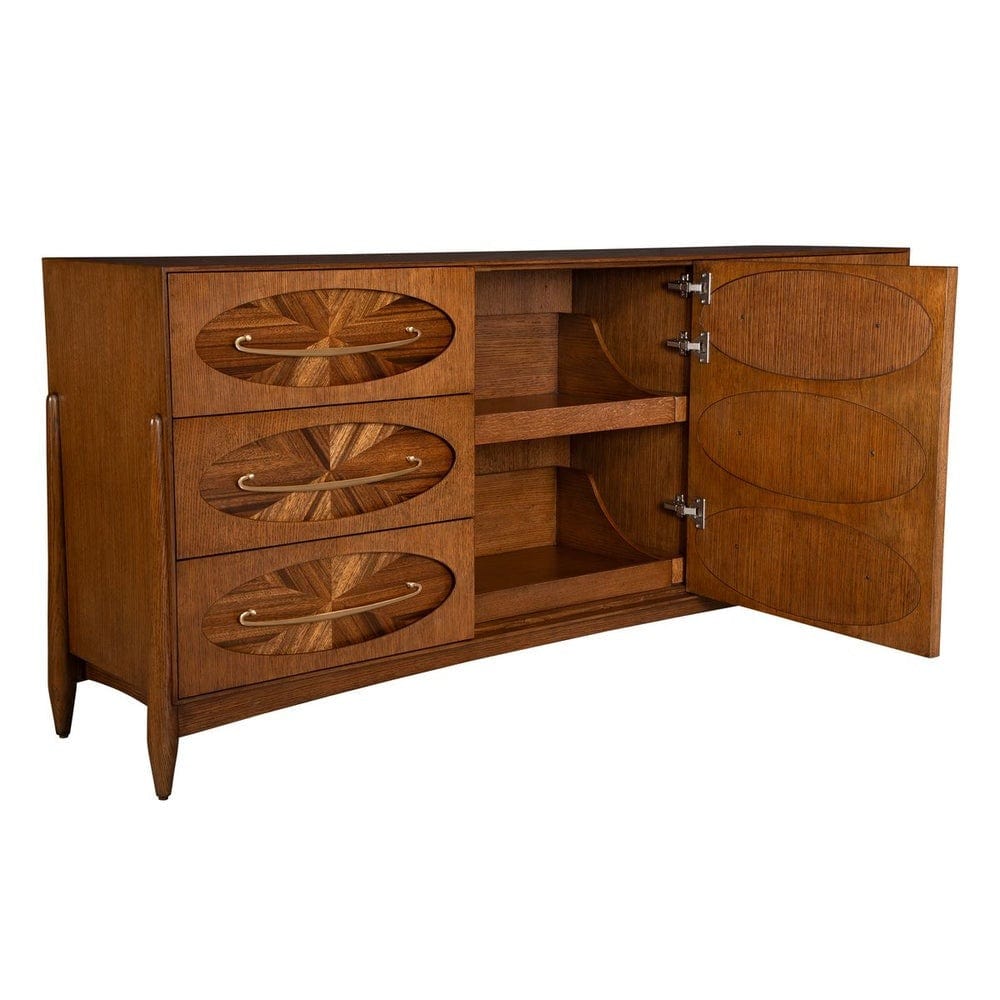 Black Label Tiger Eye 6 Drawer 1 Door Chest.