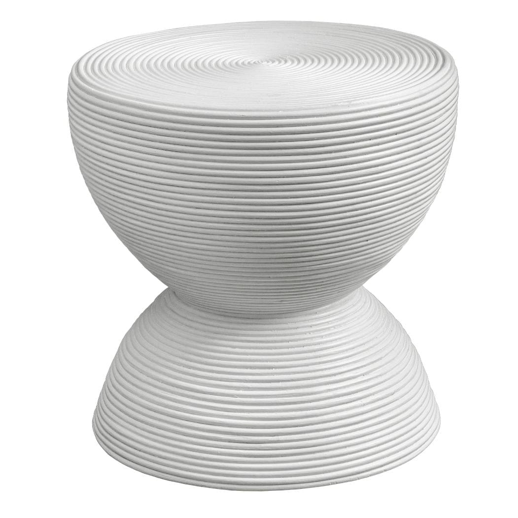 Uttermost Living Bongo White Rattan Side Table House of Isabella UK