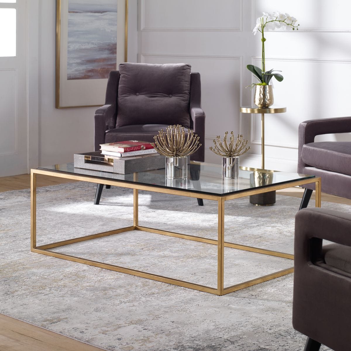 Uttermost Living Bravura Gold Coffee Table House of Isabella UK