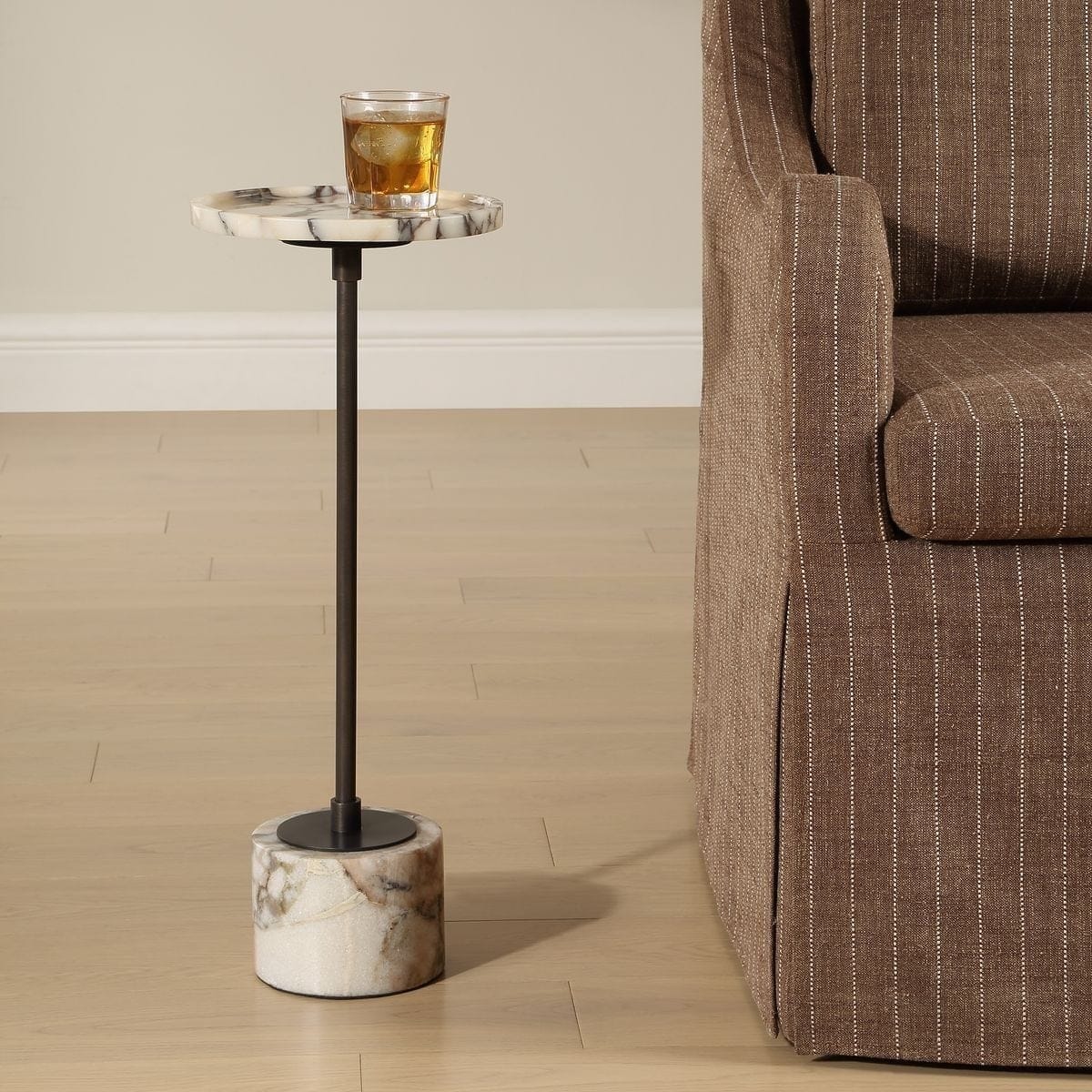 Uttermost Living Brunson Drink Table in White Marble House of Isabella UK