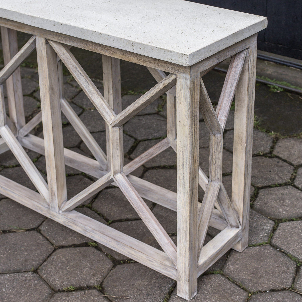 Uttermost Living Catali Ivory Stone Console Table House of Isabella UK