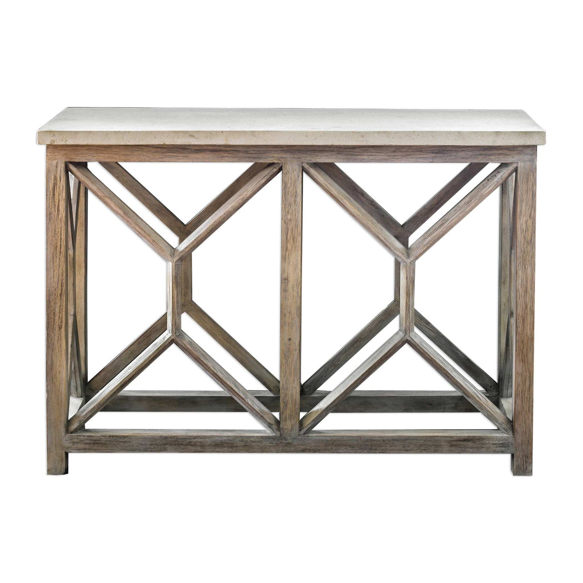 Uttermost Living Catali Ivory Stone Console Table House of Isabella UK