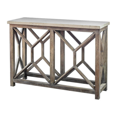 Uttermost Living Catali Ivory Stone Console Table House of Isabella UK