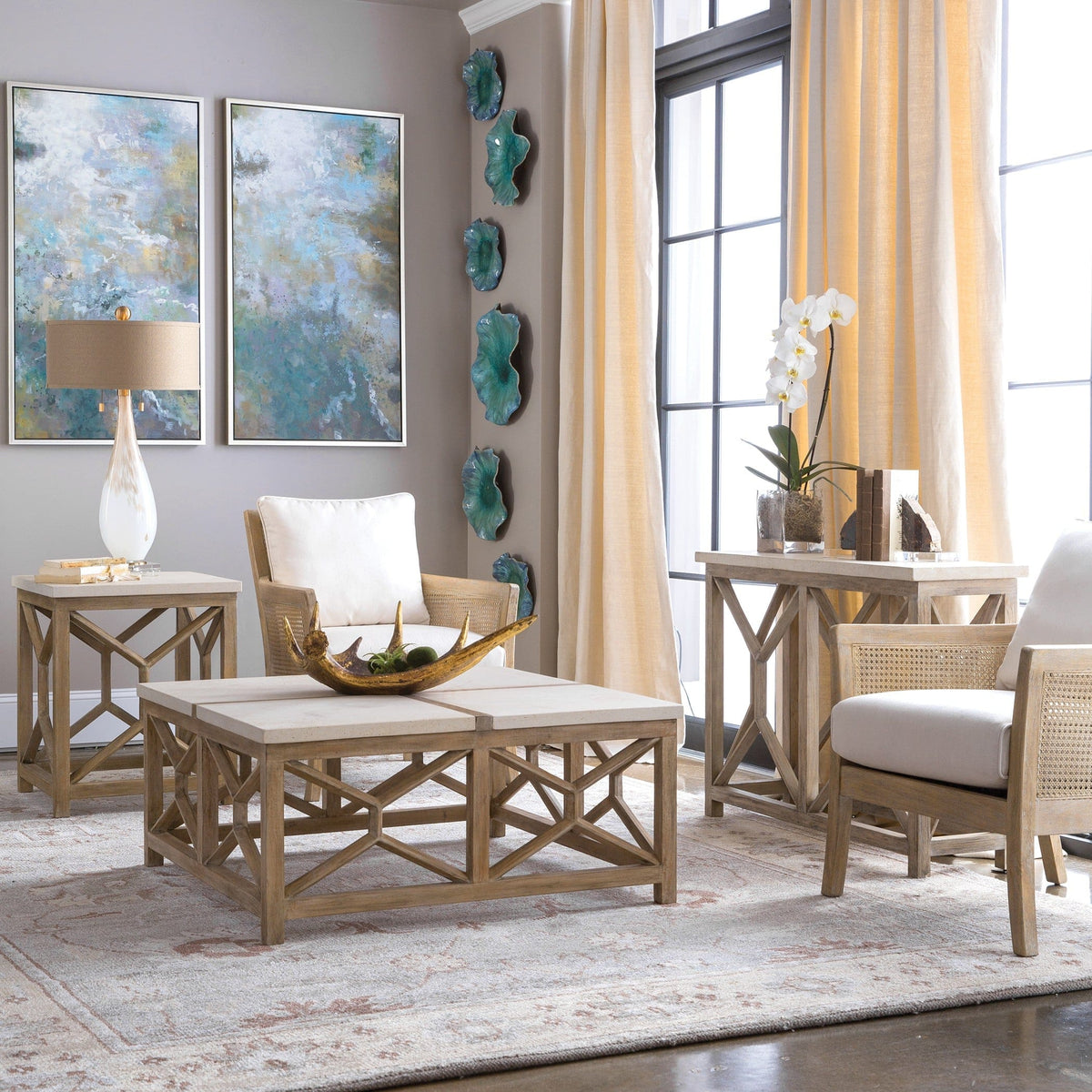 Uttermost Living Catali Stone End Table House of Isabella UK