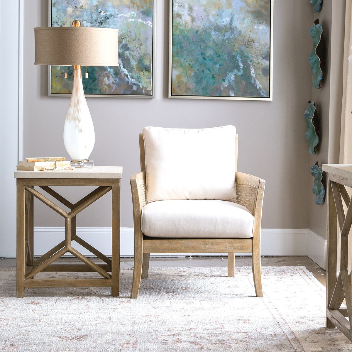 Uttermost Living Catali Stone End Table House of Isabella UK