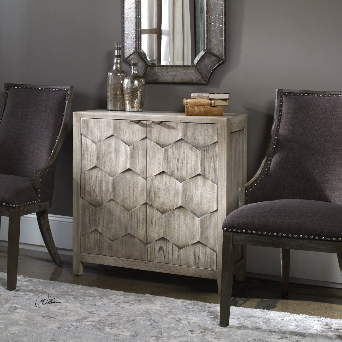 Uttermost Living Catori Smoked Ivory Console Cabinet House of Isabella UK