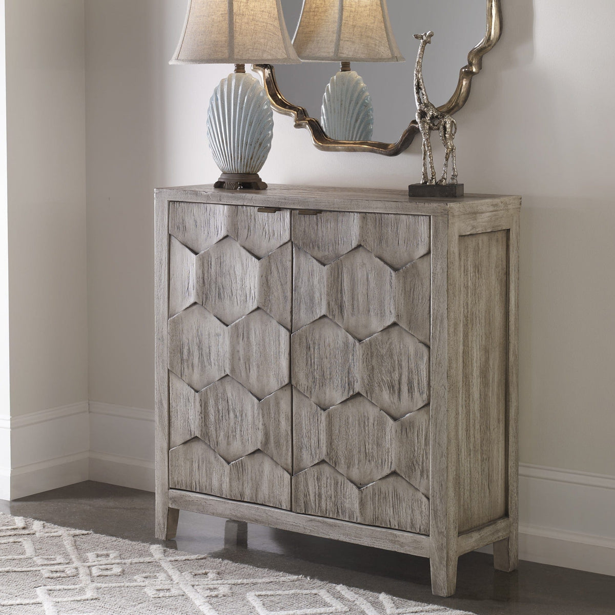 Uttermost Living Catori Smoked Ivory Console Cabinet House of Isabella UK