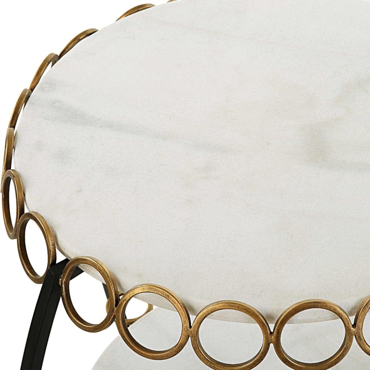 Uttermost Living Chainlink White Marble Side Table House of Isabella UK