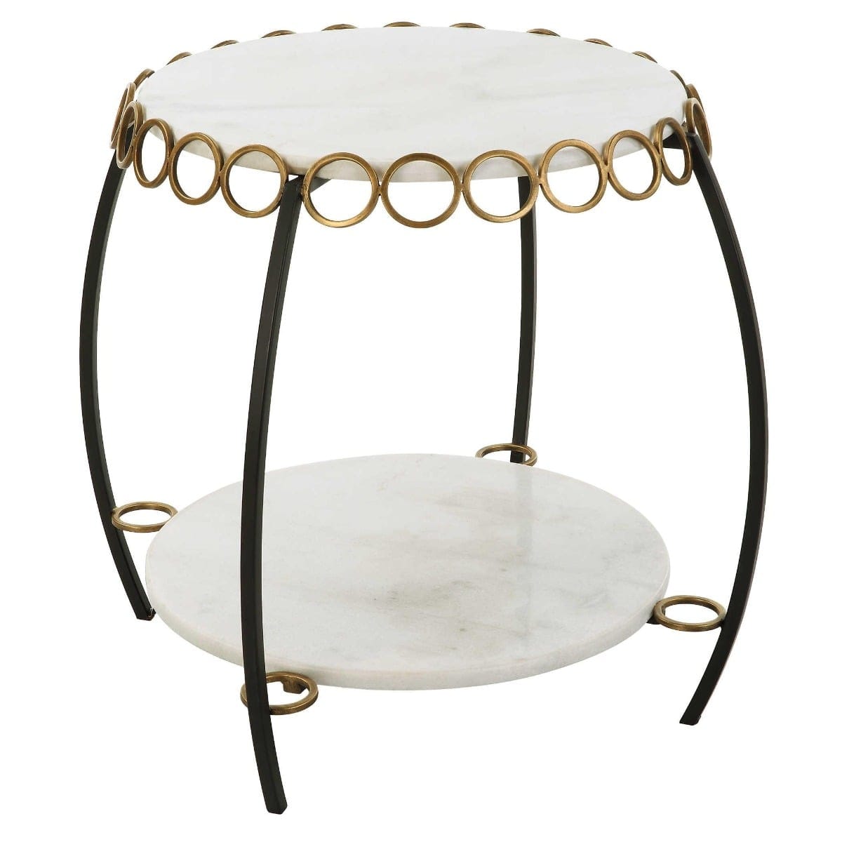 Uttermost Living Chainlink White Marble Side Table House of Isabella UK