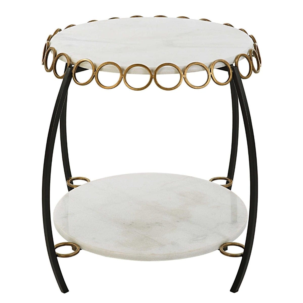 Uttermost Living Chainlink White Marble Side Table House of Isabella UK