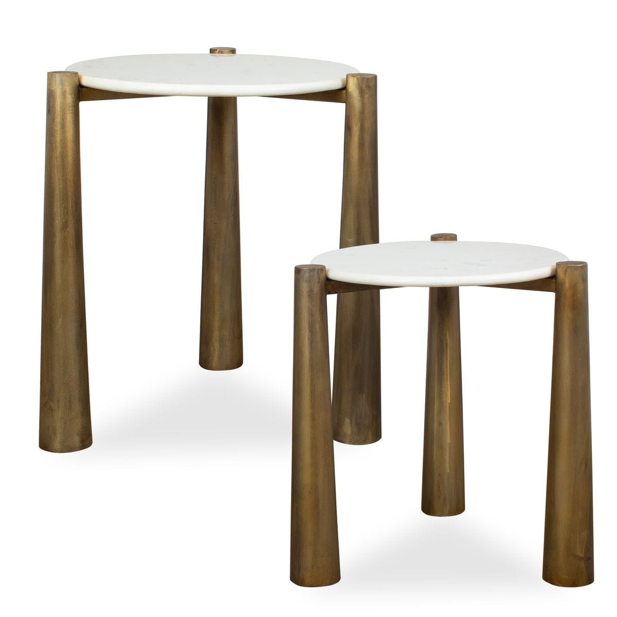 Uttermost Living Claridge Nesting Tables in White Marble - Set of 2 House of Isabella UK