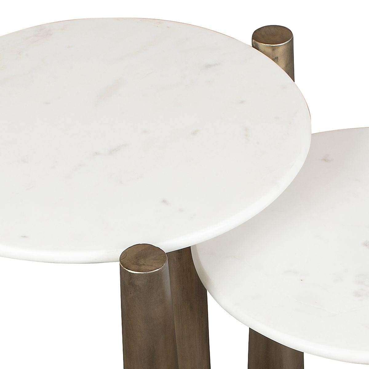 Uttermost Living Claridge Nesting Tables in White Marble - Set of 2 House of Isabella UK