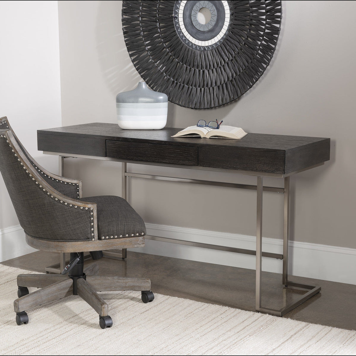Uttermost Living Claude Modern Oak Desk House of Isabella UK