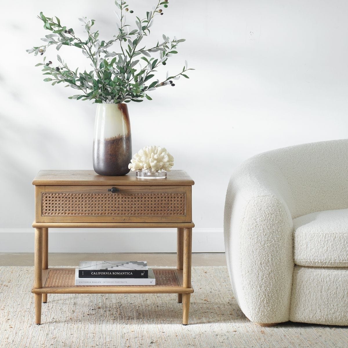 Uttermost Living Coast Natural Rattan Side Table House of Isabella UK