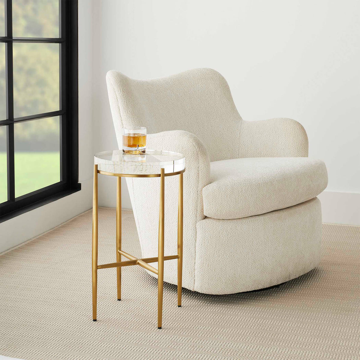 Uttermost Living Crystal Clear Round Accent Table House of Isabella UK