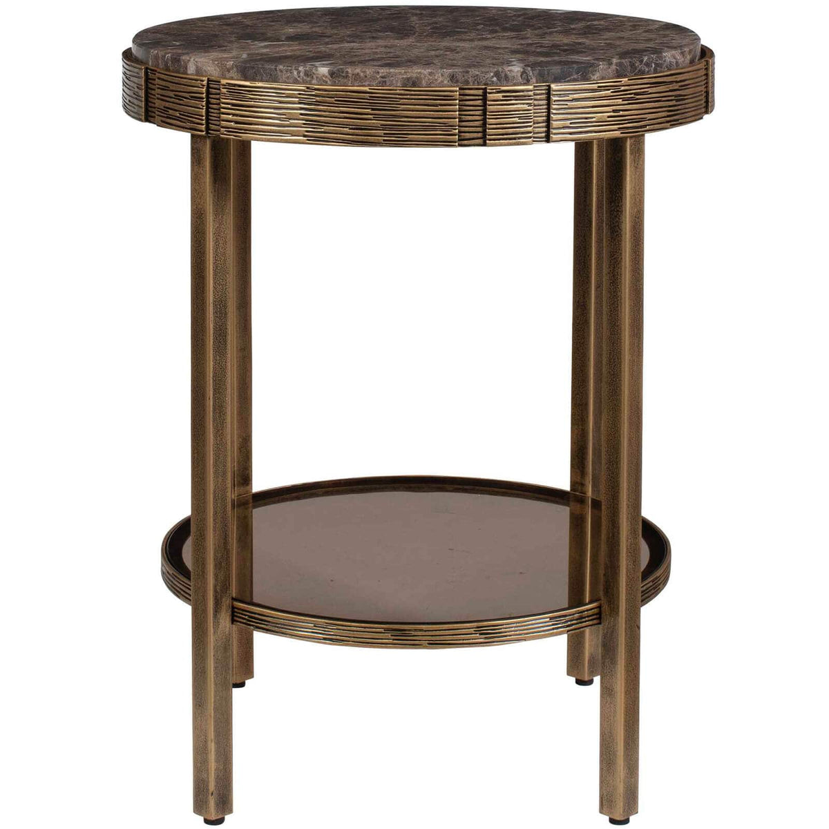 Uttermost Living Cusano Round Dark Marble Side Table House of Isabella UK