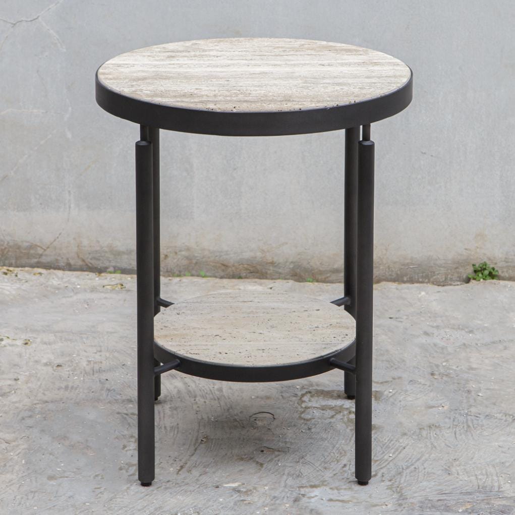 Uttermost Living Dauntless Travertine Side Table House of Isabella UK