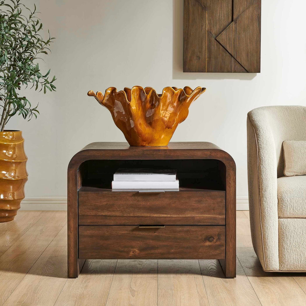 Uttermost Living Decatur Dark Walnut Side Table House of Isabella UK