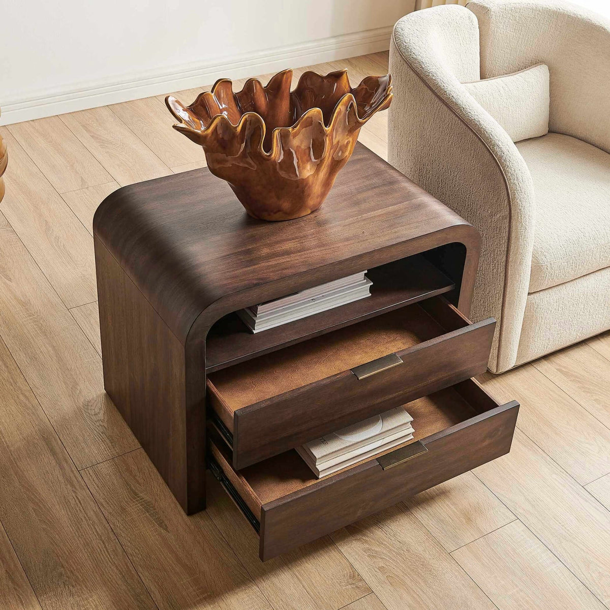 Uttermost Living Decatur Dark Walnut Side Table House of Isabella UK